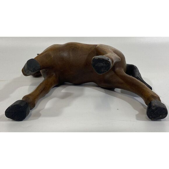 Vintage Large MCM Solid Wood Horse Hand Carved Sculpture 14” - Picture 14 of 16